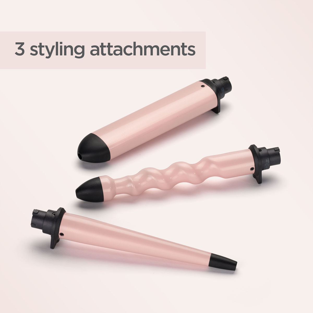 3 styling attachments (oval barrel, conical barrel, twisted barrel)
